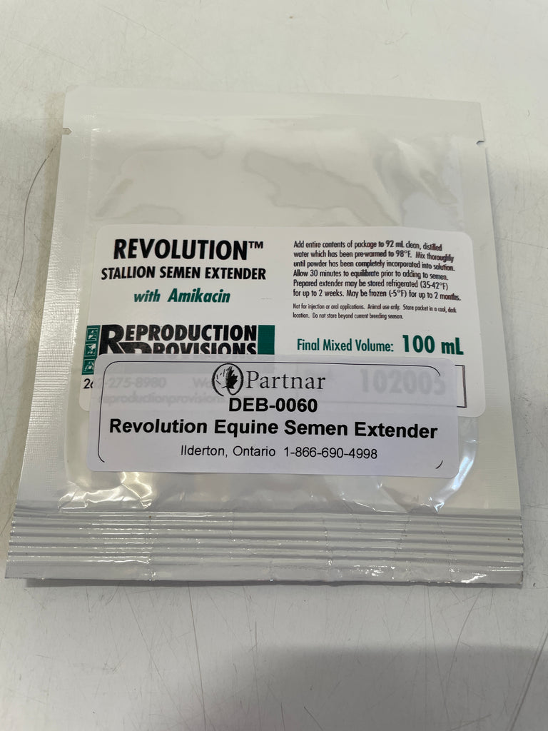 Revolution Equine Semen Extender w/Amikacin only, 100mL.