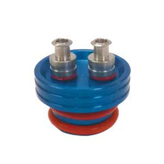 Aluminum Stopper with Double Luer Adapters