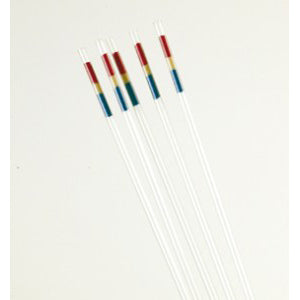 Straw 1/4cc with Wick/Powder R/W/B 5pk Sterile